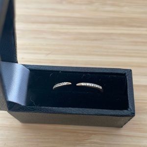 14K Yellow Gold & Diamond Adjustable Dainty Ring